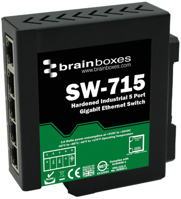 SW-715 BRAINBOXES Industrial ethernet switches Image 1