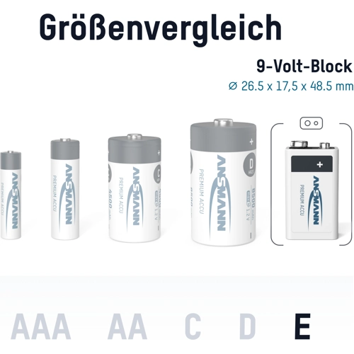B002MDR94S Ansmann Round Cell Batteries, 9V Block Batteries Image 3