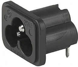 Plug C6, 3 pole, solder connection, black, 6160.0079