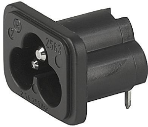 Plug C6, 3 pole, PCB connection, black, 6160.0077