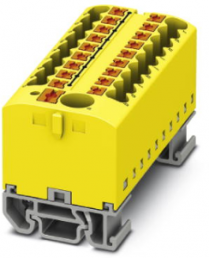 Distribution block, push-in connection, 0.14-4.0 mm², 19 pole, 24 A, 8 kV, yellow, 3274216