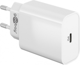 USB socket charger, Euro plug to USB-C socket, 3 A, white