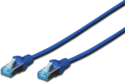 Patch cable, RJ45 plug, straight to RJ45 plug, straight, Cat 5e, SF/UTP, PVC, 0.5 m, blue