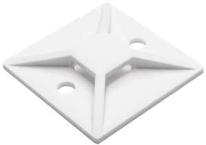 Mounting base, polyamide, white, (L x W x H) 37.7 x 37.7 x 6.2 mm