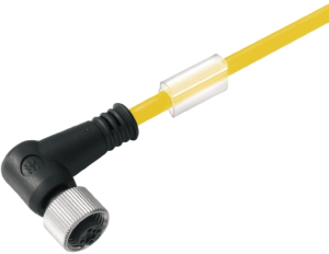 Sensor actuator cable, M12-cable socket, angled to open end, 5 pole, 1.5 m, PUR, yellow, 4 A, 1092970150