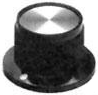 Button, cylindrical, Ø 25 mm, (H) 14.99 mm, black, for rotary switch, 1437624-8
