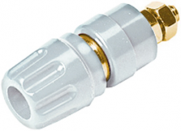 Pole terminal, 4 mm, white, 30 VAC/60 VDC, 35 A, screw connection, gold-plated, PKI 10 A WS AU