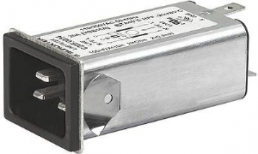IEC plug C20, 50 to 60 Hz, 16 A, 250 VAC, 300 µH, faston plug 6.3 mm, 3-124-295