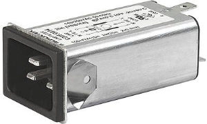 IEC plug C20, 50 to 60 Hz, 16 A, 250 VAC, 300 µH, faston plug 6.3 mm, C20F.0112