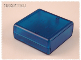 ABS device enclosure, (L x W x H) 66 x 66 x 28 mm, blue/transparent, IP54, 1593KTBU