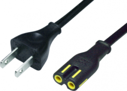 Device connection line, North America, plug type A, straight on C7 jack, straight, SPT-2 2 x AWG 18, black, 2 m