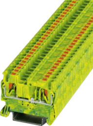 Protective conductor terminal, push-in connection, 0.14-4.0 mm², 2 pole, 6 kV, yellow/green, 3209536