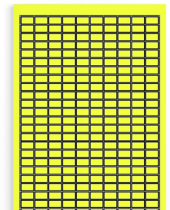 Acrylic Label, (L x W) 15 x 9 mm, yellow, Sheet with 25 pcs