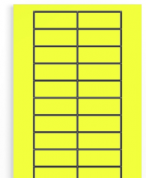 Acrylic Label, (L x W) 56 x 22 mm, yellow, Sheet with 25 pcs