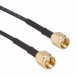 Coaxial Cable, SMA plug (straight) to SMA plug (straight), 50 Ω, RG-174/U, grommet black, 914 mm
