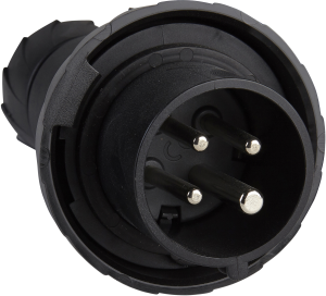 CEE plug, 4 pole, 16 A/480-500 V, black, 7 h, IP67, PKX16M744