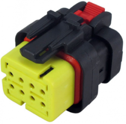 Socket, unequipped, 8 pole, straight, 2 rows, yellow, 776532-3