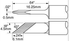 Soldering tip, Blade shape, (W) 5.97 mm, 357 °C, SSC-673A