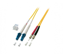 FO patch cable, DIN to LC duplex, 0.5 m, OS2, singlemode 9/125 µm