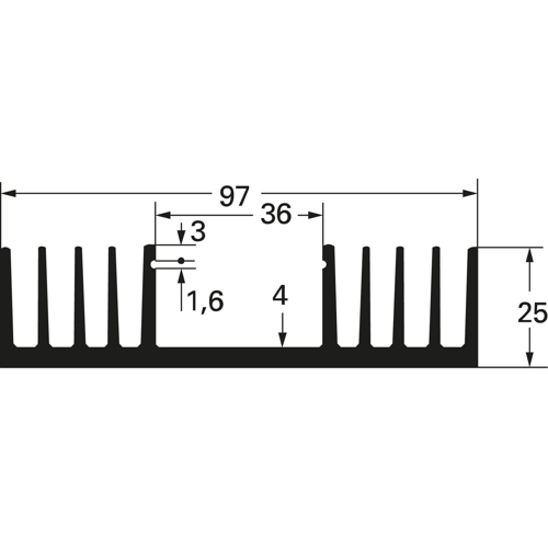 SK 04 1000 SA Fischer Elektronik Heat Sinks Image 2