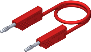Measuring lead with (4 mm plug, spring-loaded, straight) to (4 mm plug, spring-loaded, straight), 1.5 m, red, silicone, 1.0 mm², CAT O