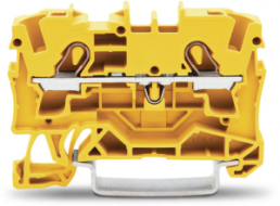 2-wire feed-through terminal, spring-clamp connection, 0.5-6.0 mm², 2 pole, 32 A, 8 kV, yellow, 2004-1206