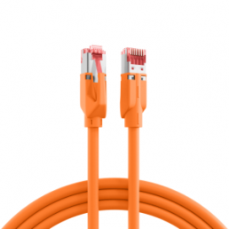 Patch cable, RJ45 plug, straight to RJ45 plug, straight, Cat 6A, S/FTP, LSZH, 0.15 m, orange