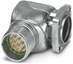 Plug, 12 pole, solder connection, screw locking, angled, 1621741