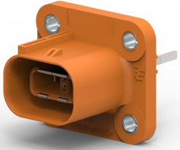Connector, 4 pole, straight, orange, 1-2103396-5
