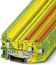 Protective conductor terminal, screw connection, 0.25-1.5 mm², 3 pole, 8 kV, yellow/green, 3050060