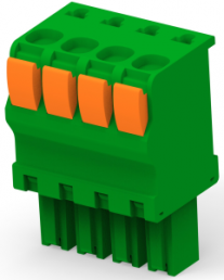 PCB terminal, 4 pole, pitch 3.81 mm, AWG 30-14, 9 A, push-in spring connection, green, 1986720-4