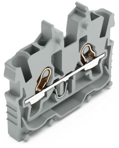 2 wire mini through terminal, push-in connection, 0.14-1.5 mm², 2 pole, 13.5 A, 6 kV, gray, 2050-301