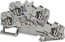 Terminal block, 4 pole, 0.2-4.0 mm², clamping points: 2, gray, spring balancer connection, 28 A
