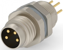 Circular connector, 4 pole, solder connection, screw locking, straight, T4042014041-000