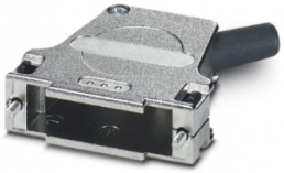 D-Sub connector housing, size: 3 (DB), angled 45°, cable Ø 3 to 8.5 mm, zinc die casting, silver, 1419728