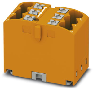 Distribution block, push-in connection, 0.14-4.0 mm², 6 pole, 24 A, 6 kV, orange, 3273282