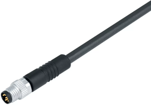 Sensor actuator cable, M8-cable plug, straight to open end, 3 pole, 5 m, PUR, black, 4 A, 77 3405 0000 50003 0500
