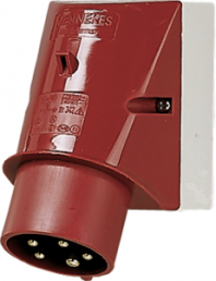 CEE wall plug, 5 pole, 16 A/400 V, red, 6 h, IP44, 342
