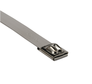 Cable tie, stainless steel, (L x W) 838 x 12.3 mm, bundle-Ø 12 to 254 mm, metal, -80 to 538 °C