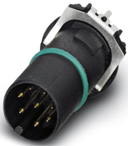 Plug, M12, 8 pole, solder connection, push-in, straight, 1457568