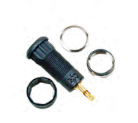 2 mm panel socket, solder connection, mounting Ø 10.5 mm, black, 65.3332-21