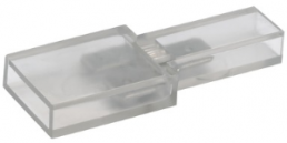 Flat plug distributor, 1 to 2 contacts, 6.3 x 0.8 mm, L 53 mm, insulated, straight, transparent, 816
