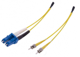 FO duplex patch cable, LC to 2x ST, 10 m, G657A1, singlemode 9/125 µm