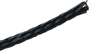 Plastic braided sleeve, range 11-16 mm, black, halogen free, -55 to 135 °C
