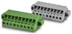 Connector kit, 9 pole, straight, green, 2907032