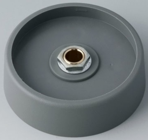 Rotary knob, 6 mm, plastic, black, Ø 50 mm, H 16 mm, A3150068