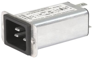 IEC plug C20, 50 to 60 Hz, 16 A, 250 VAC, 300 µH, faston plug 6.3 mm, C20F.0102