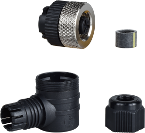 Female, 1/2 20UNF, 3-pin, elbowed connector - cable gland Pg 7