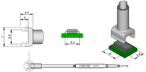 Desoldering tip, (W) 5.4 mm, JBC-C245250