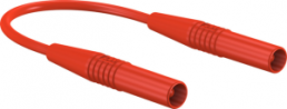 Measuring lead with (4 mm plug, spring-loaded, straight) to (4 mm plug, spring-loaded, straight), 1 m, red, PVC, 1.0 mm², CAT II